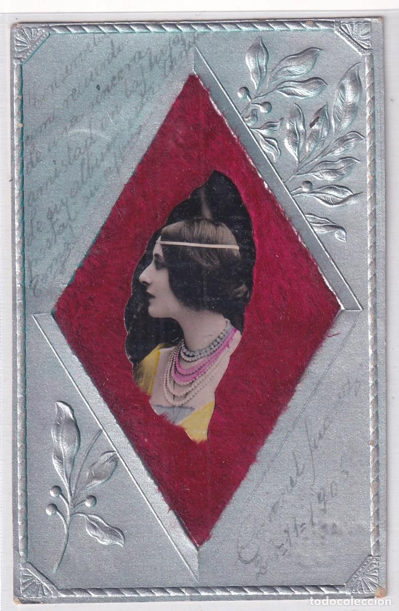 Postales: Postal con relieve artista cupletista Cleo de Merode ??