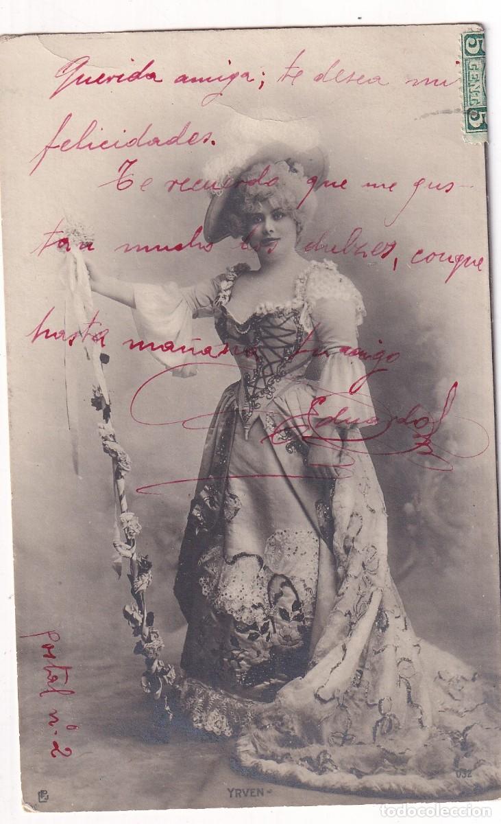 Postales: Postal artista cupletista Yrven. Circulada