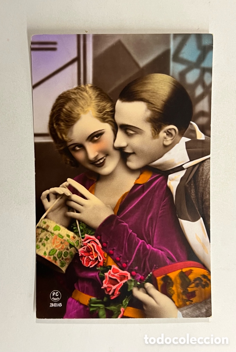 Postales: POSTAL ROMANTICA francesa de estilo Art D&eacute;co.. Ni la misma Tamara de Lempicka. Barcelona (a.1937)