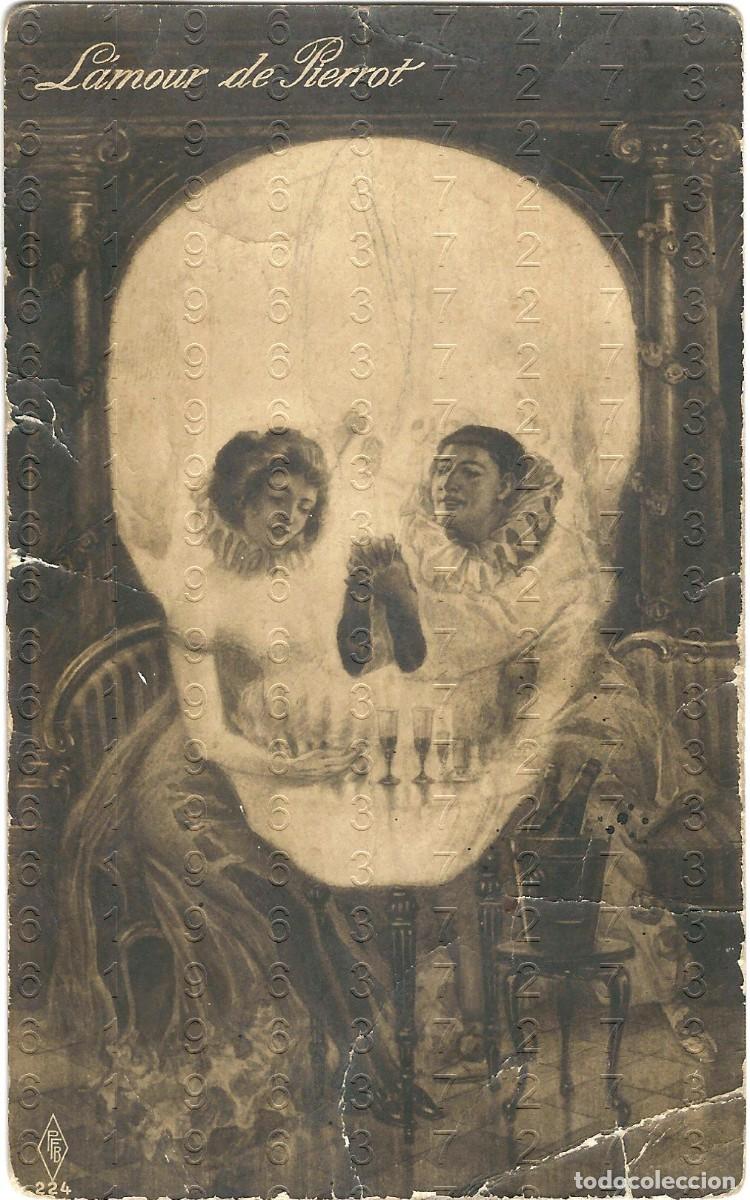Postales: SURREALISMO POSTAL METAM&Oacute;RFICA L'AMOUR DE PIERROT 1905 APROX 13X8 M40