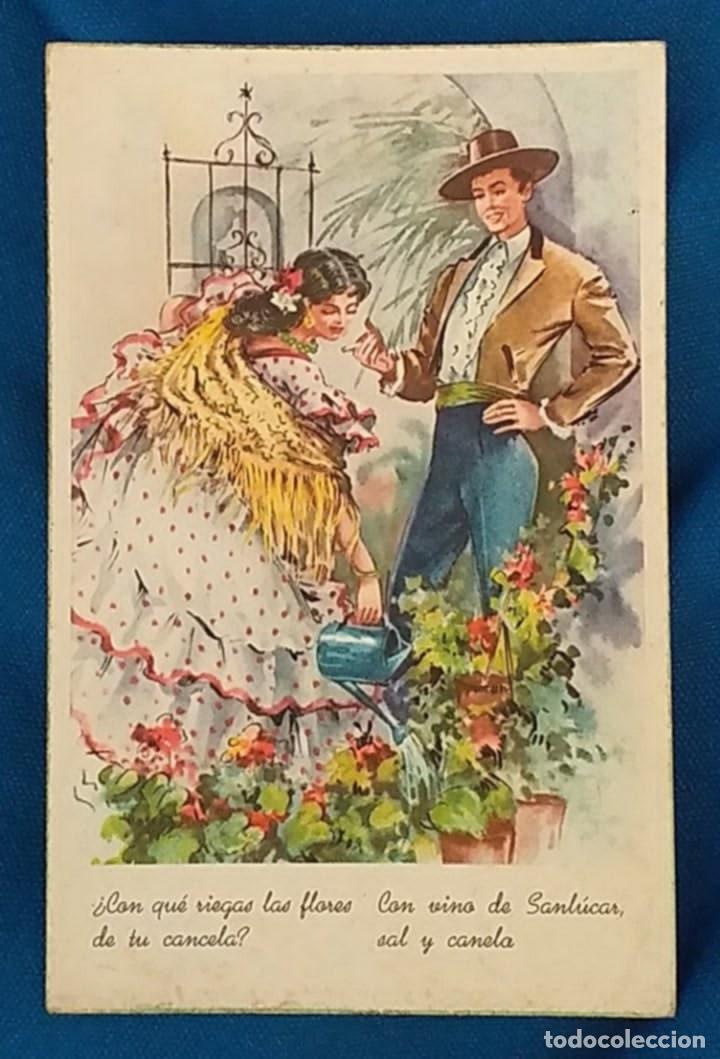 Postales: Postal Ilustrada Pareja Andaluza con Poesia. C y Z N&ordm; 579