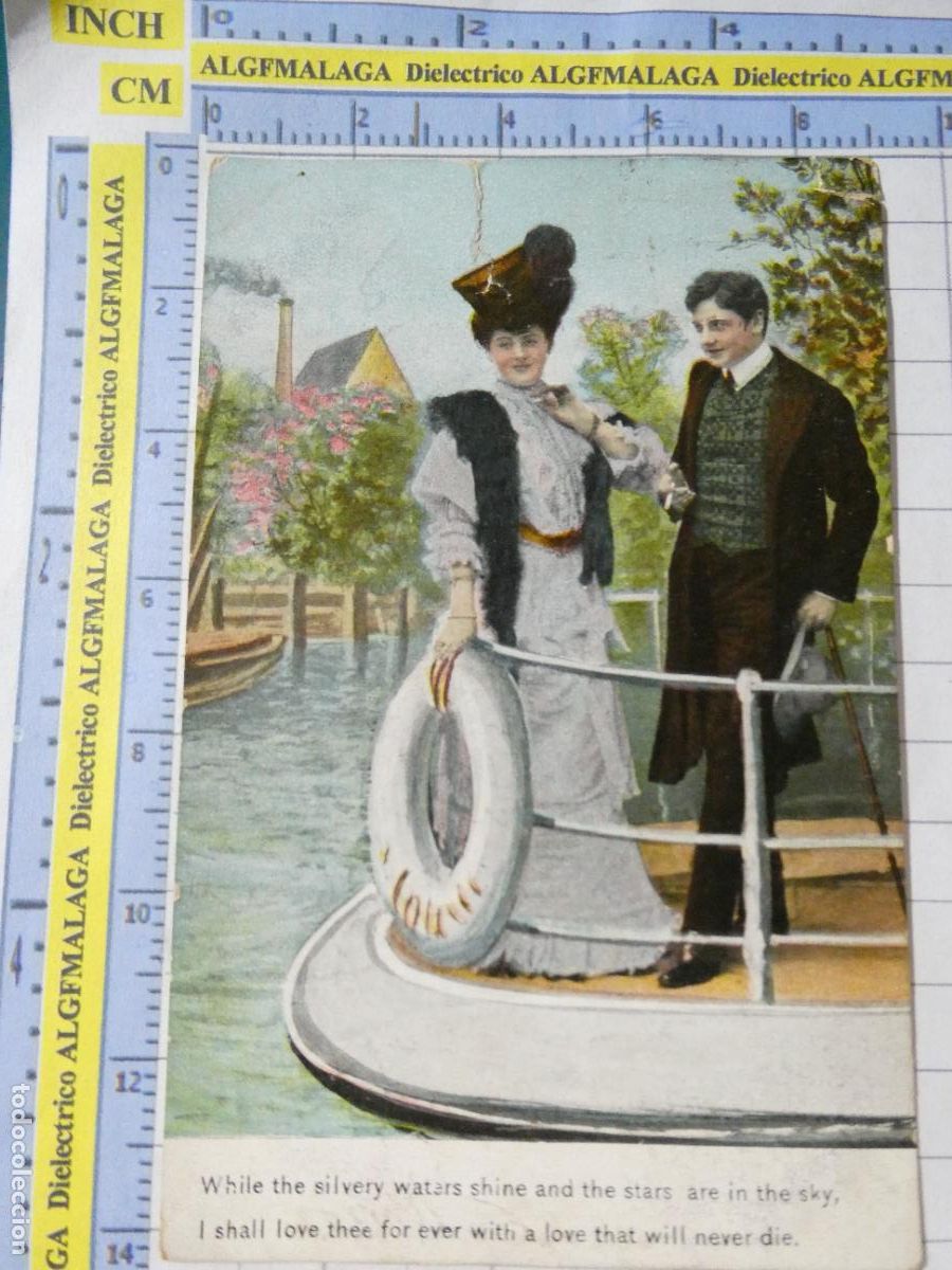Postales: ANTIGUA POSTAL GALANTES MUJERES ENAMORADOS REINO UNIDO UK A&Ntilde;O 1905 APROX. DAMA GAL&Aacute;N EN BARCO. 1659