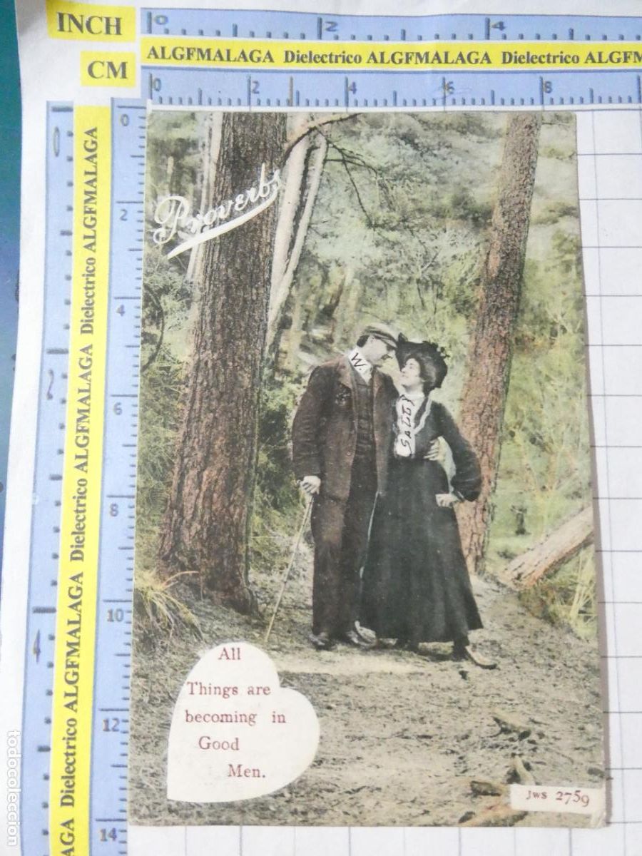 Postales: ANTIGUA POSTAL GALANTES MUJERES ENAMORADOS REINO UNIDO UK A&Ntilde;O 1905 APROX. DAMA GAL&Aacute;N BOSQUE 1664