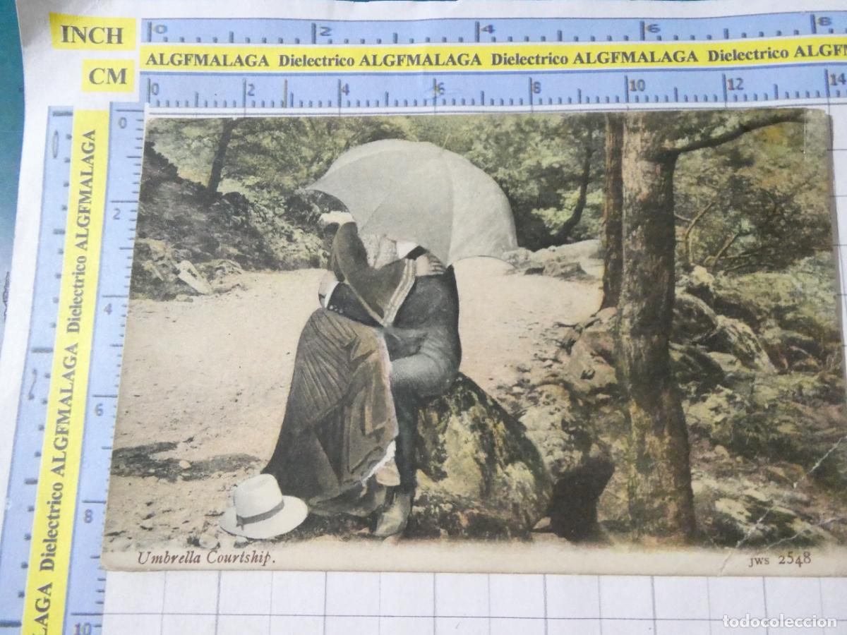 Postales: ANTIGUA POSTAL GALANTES MUJERES ENAMORADOS REINO UNIDO UK A&Ntilde;O 1905 APROX. DAMA GAL&Aacute;N PARAGUAS 1665