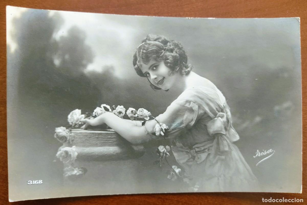 Postales: POSTAL DE UNA JOVEN - IRISA 3168 - CIRCULADA A MANRESA A&Ntilde;O 1916