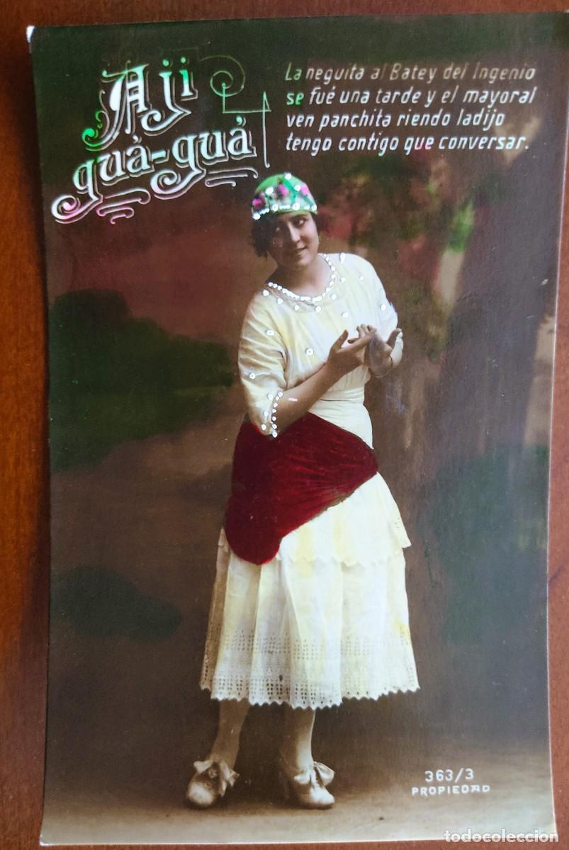 Postales: POSTAL COLOREADA DE UNA JOVEN AJI GU&Aacute;-GU&Aacute; - 363/3 - CIRCULADA A MANRESA A&Ntilde;O ?