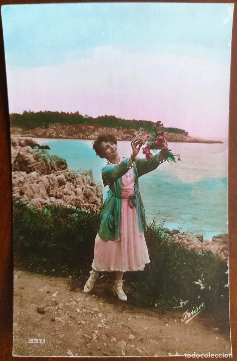 Postales: POSTAL COLOREADA DE UNA JOVEN - IRISA 3371