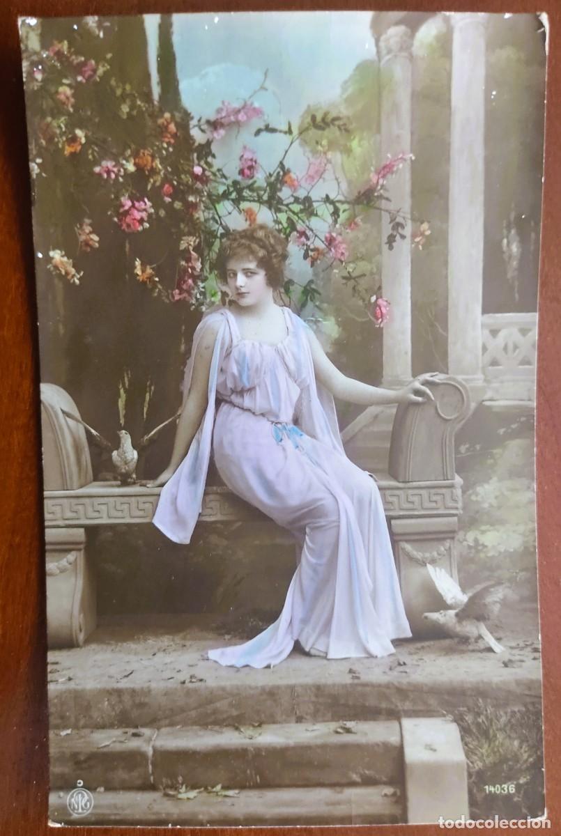 Postkarten: POSTAL COLOREADA DE UNA JOVEN - NPG 14036 - FECHADA 1915