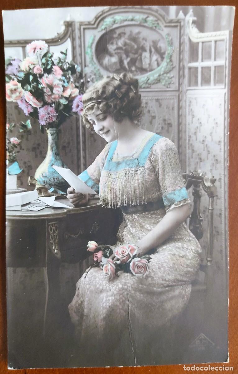 Postales: POSTAL COLOREADA DE UNA JOVEN - ABM ? - Foto 1