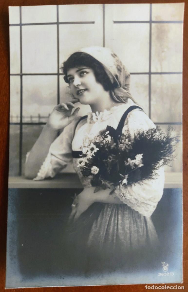 Postales: POSTAL DE UNA JOVEN - RPH 3632/3 - FECHADA 1916