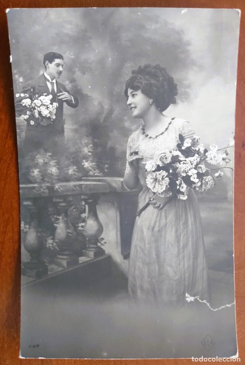 Postales: POSTAL DE UNA JOVEN PAREJA - ELA 1147 - FECHADA 1915