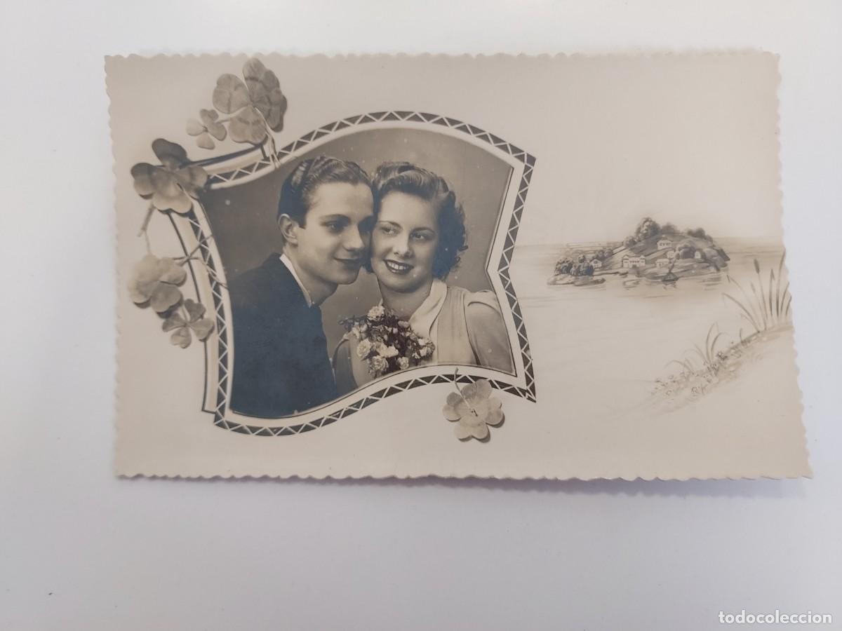 Postales: POSTAL ROMANTICA PAREJA ENAMORADOS ISLA ANTIGUA. ESCRITA 1946 (GUADALAJARA ARCOS DE JALON)