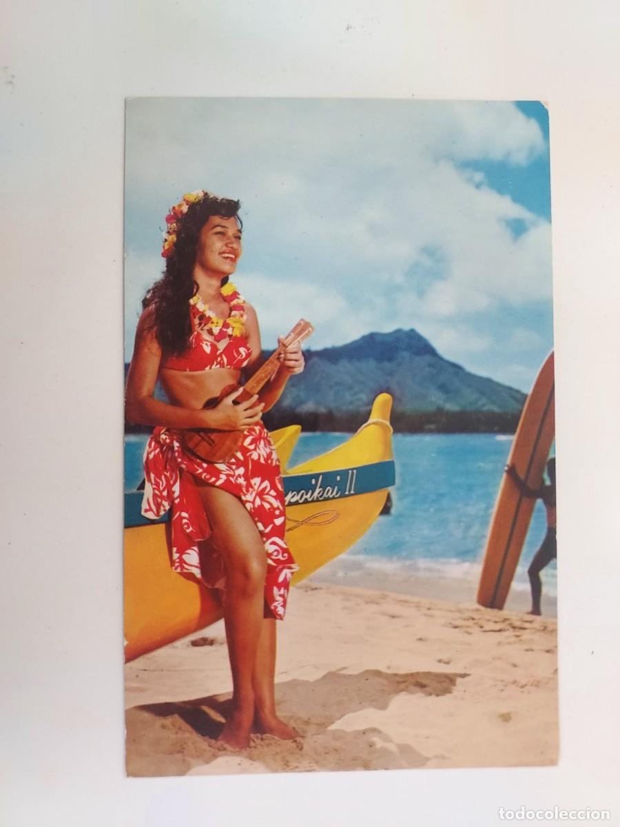 Postales: POSTAL VINTAGE CHICA HAWAII. HULA MAID AT WAIKIKI. S/C. HAWAII HONOLULU. AMERICANA