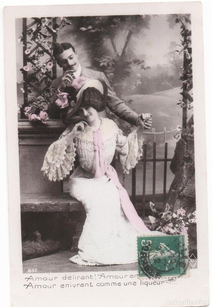 Postales: Postal francesa principios del XX- circulada-Rom&aacute;ntica-