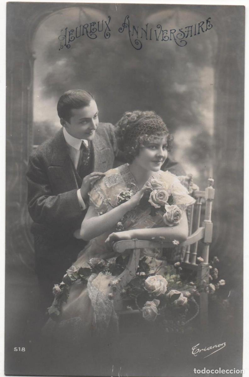 Postales: Postal francesa principios del XX- circulada-Rom&aacute;ntica-