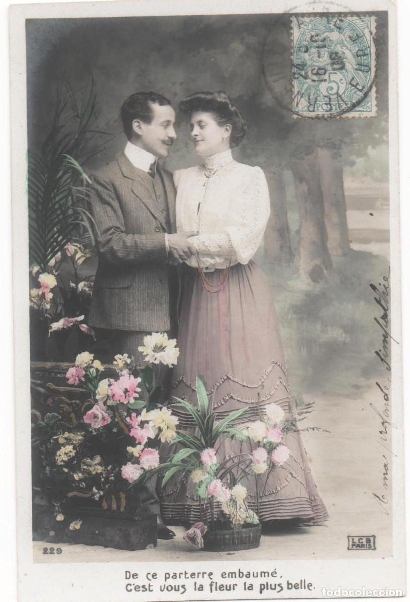 Postales: Postal francesa principios del XX- circulada-Rom&aacute;ntica-