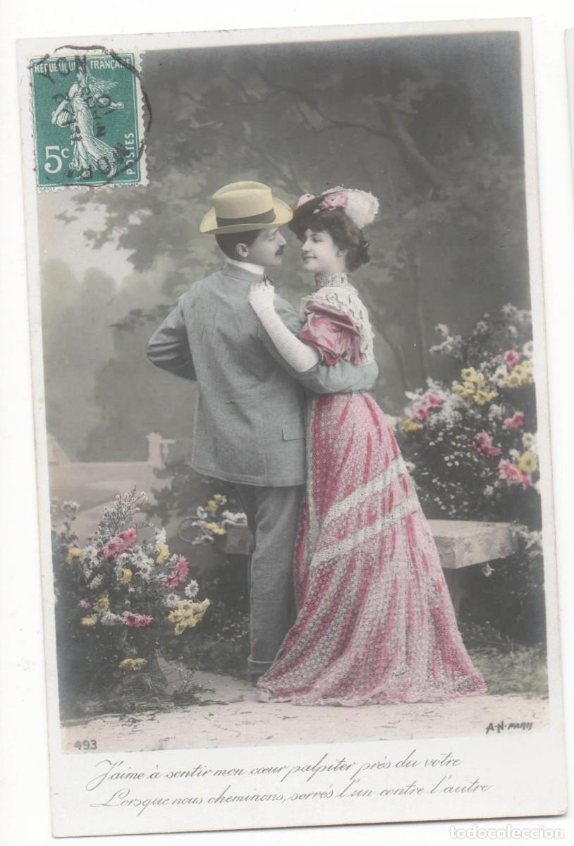 Postales: Postal francesa principios del XX- circulada-Rom&aacute;ntica-
