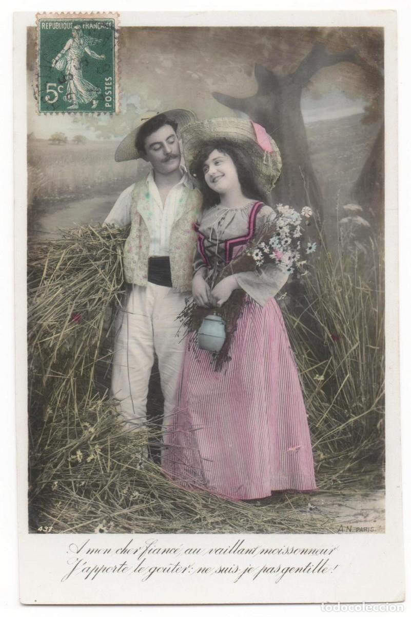 Postales: Postal francesa principios del XX- circulada-Rom&aacute;ntica-