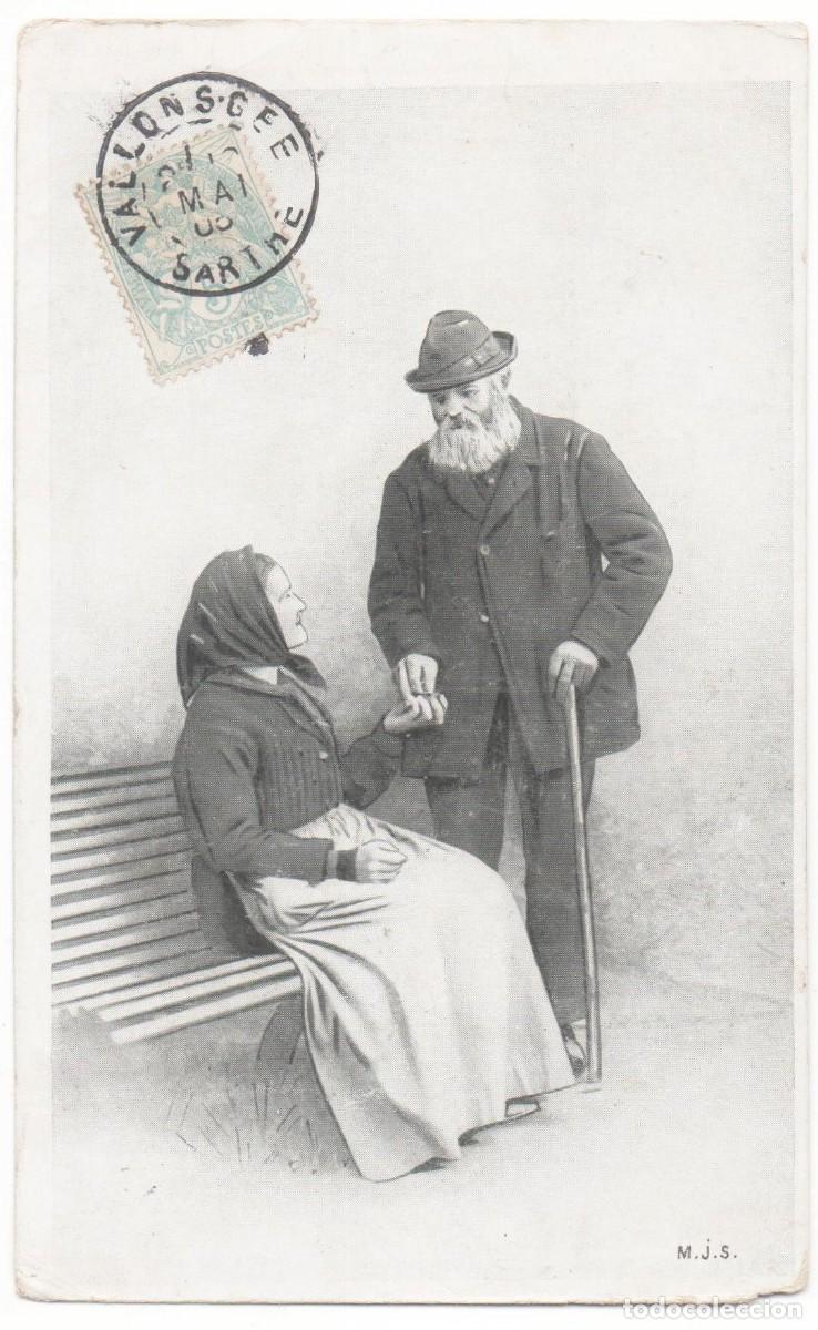 Postales: Postal francesa principios del XX- circulada-Rom&aacute;ntica-