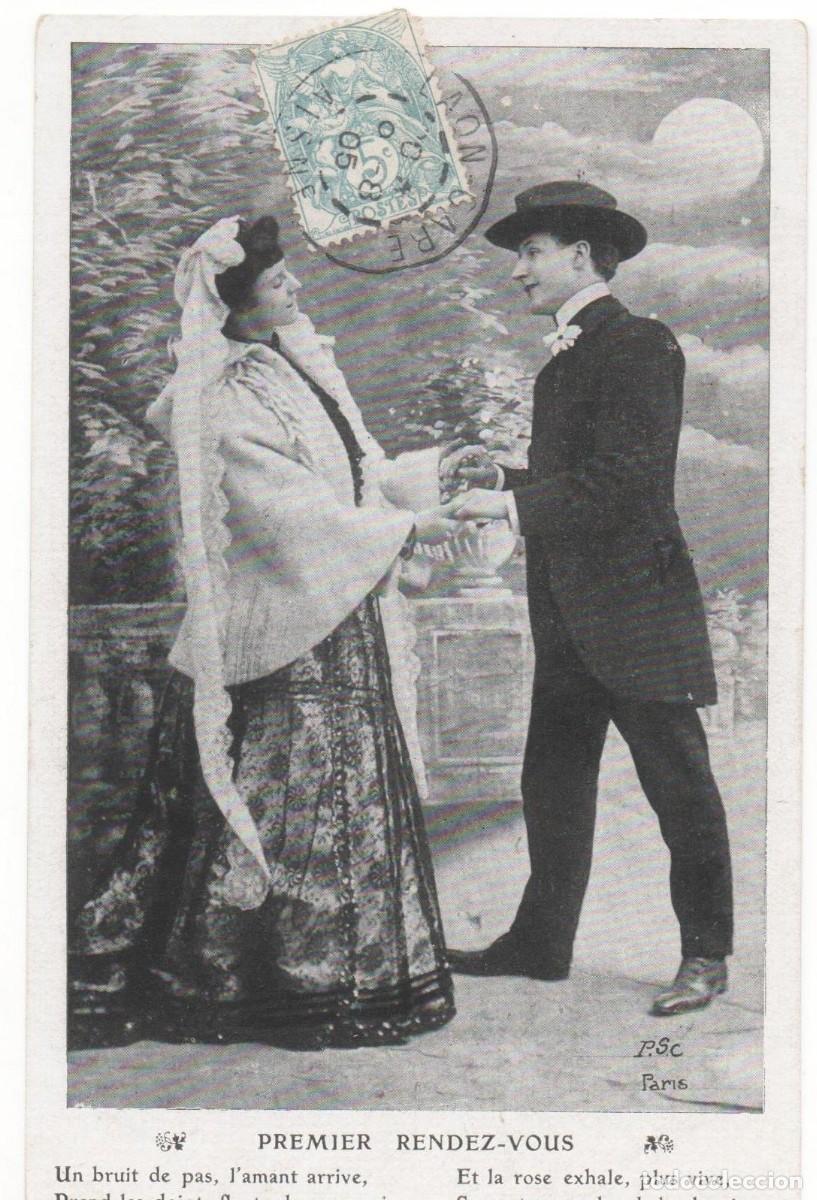 Postales: Postal francesa principios del XX- circulada-Rom&aacute;ntica-