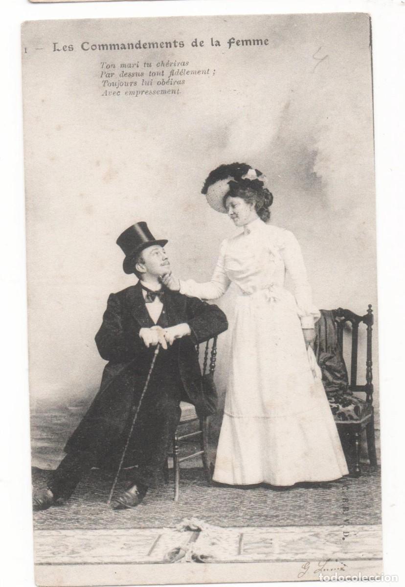 Postales: Postal francesa principios del XX- circulada-Rom&aacute;ntica-sin separaci&oacute;n en el reverso-