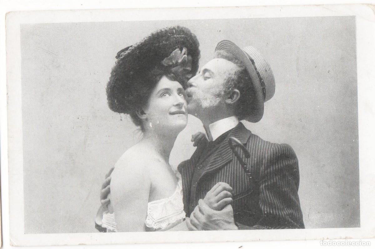 Postales: Postal francesa principios del XX- circulada-Rom&aacute;ntica-sin separaci&oacute;n en el reverso-