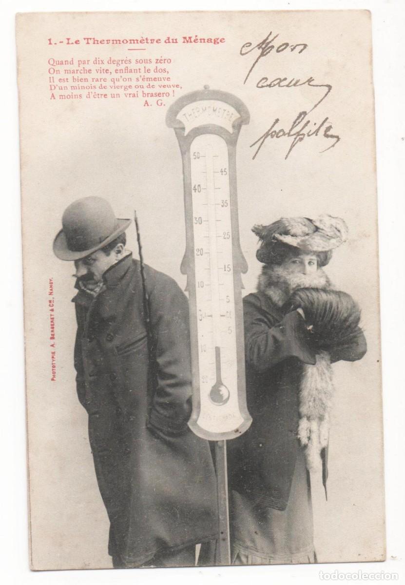 Postales: Postal francesa principios del XX- circulada-Rom&aacute;ntica-sin separaci&oacute;n en el reverso-