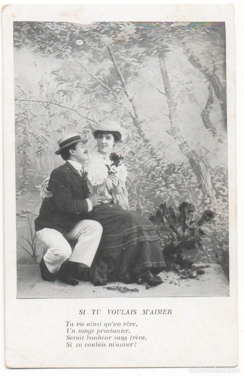 Postales: Postal francesa principios del XX- sin circular-Rom&aacute;ntica-