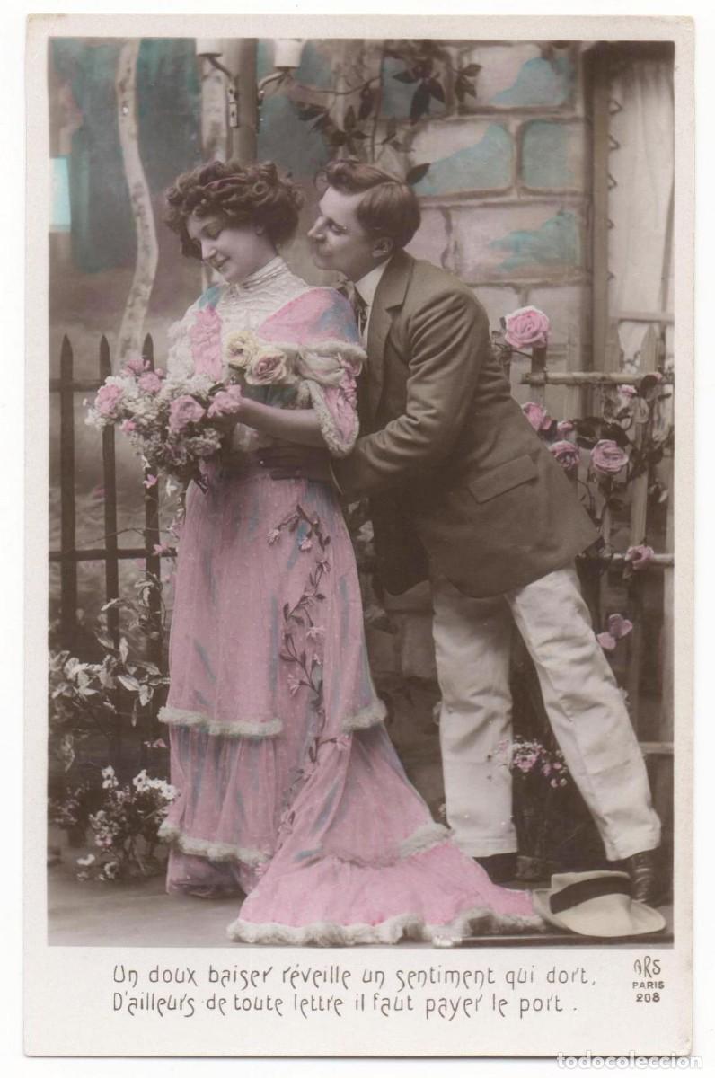 Postales: Postal francesa principios del XX- sin circular-Rom&aacute;ntica-
