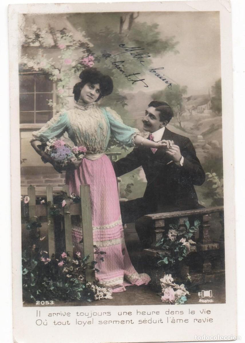 Postales: Postal francesa principios del XX- escrita-Rom&aacute;ntica-
