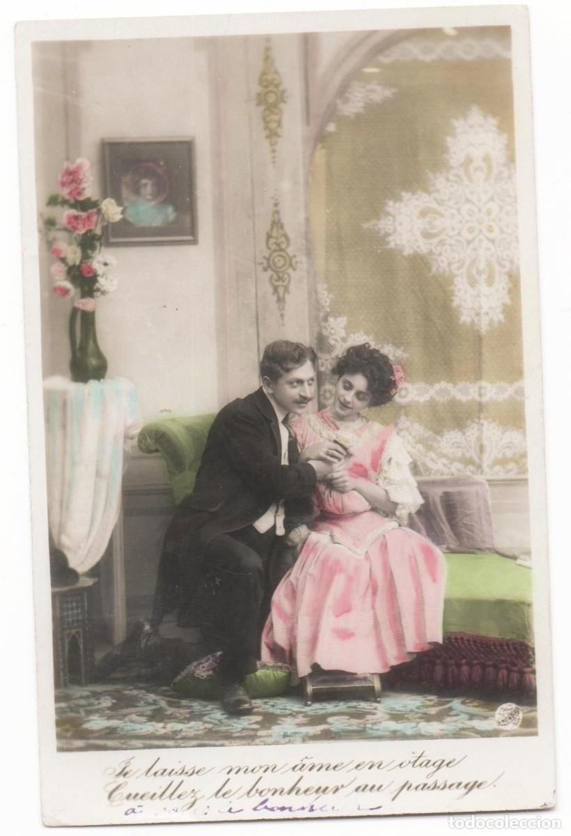 Postales: Postal francesa principios del XX- escrita-Rom&aacute;ntica-