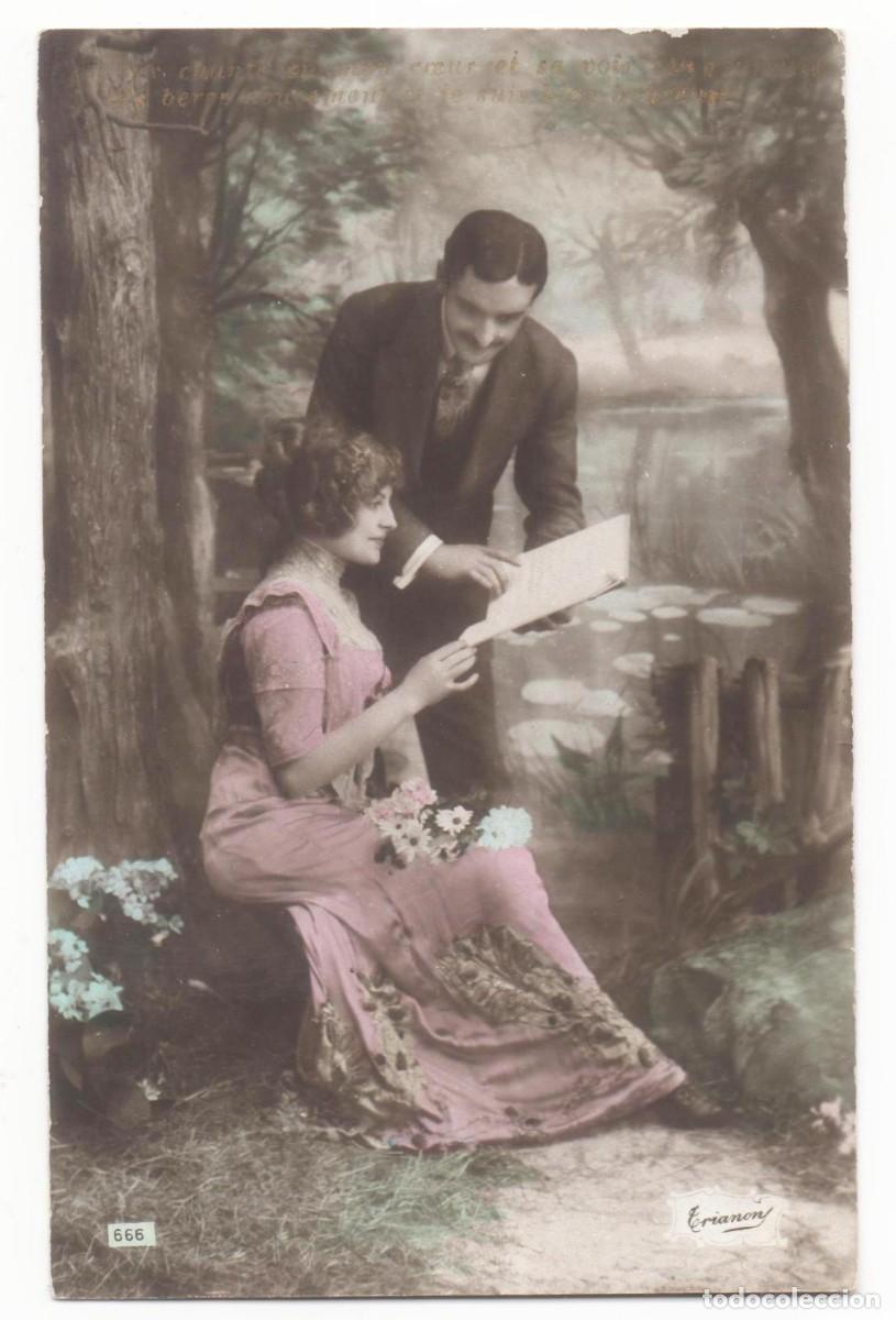 Postales: Postal francesa principios del XX- escrita-Rom&aacute;ntica-