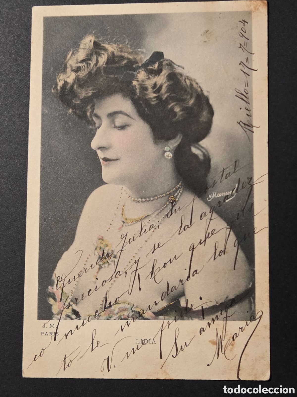 Postales: Madrid 1904. Tarjeta Postsl Rom&aacute;ntica retrato Dama.