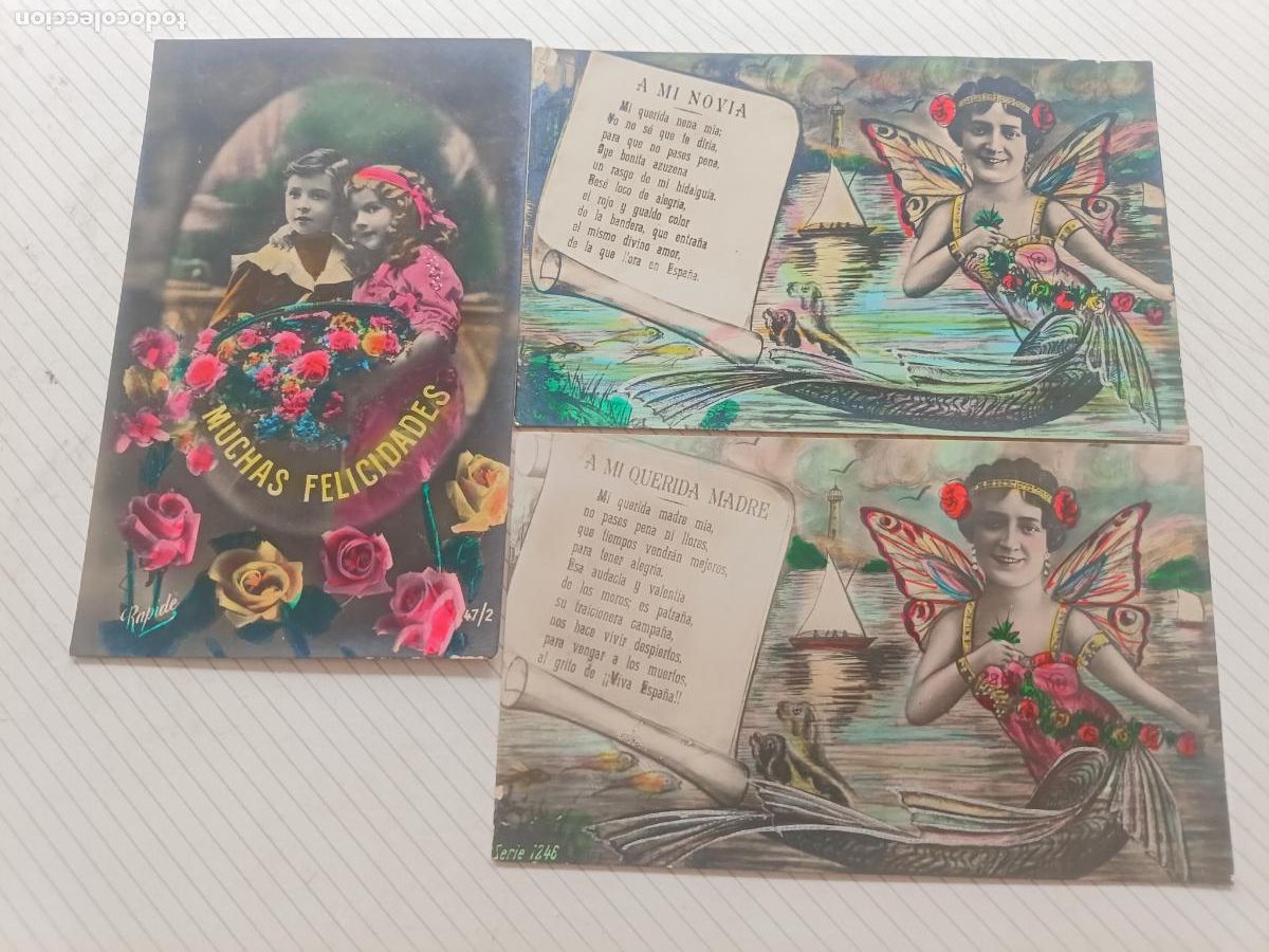 Postales: 3 postales rom&aacute;nticas. Escritas desde Marruecos, guerra 1926 1927