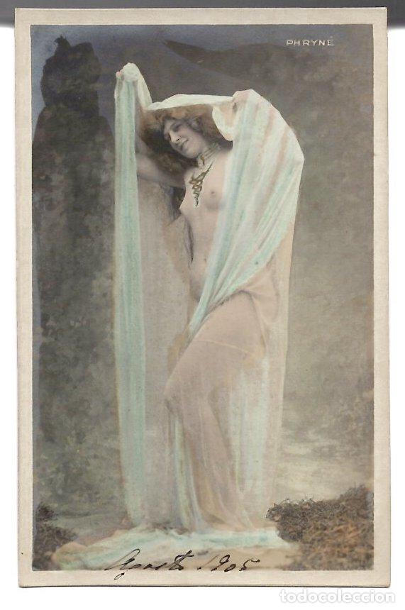 Postales: TARJETA POSTAL ER&Oacute;TICA COLOREADA. PHRYNE A&Ntilde;O 1905