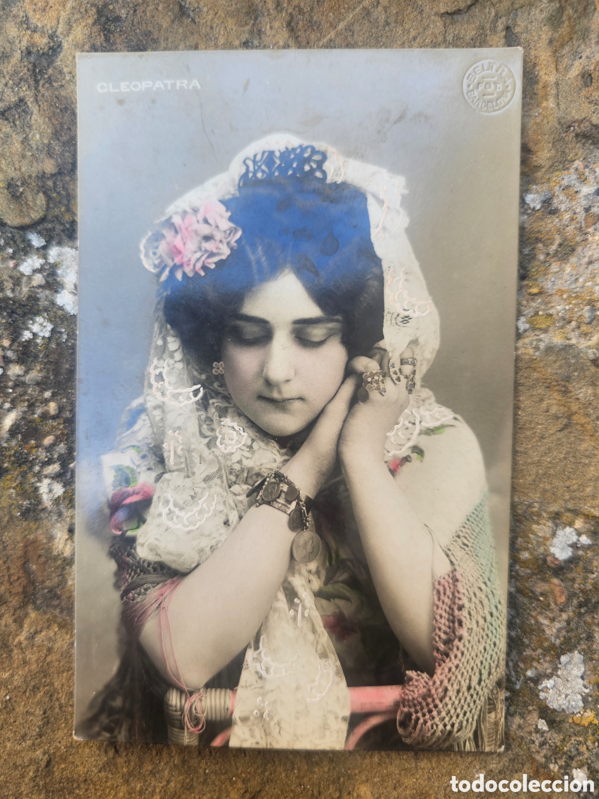 Postales: Postal Antigua de &Eacute;poca &ndash; Retrato &rdquo;Cleopatra&rdquo; (Fotograf&iacute;a Beltr&aacute;n, Barcelona) &ndash; Coloreada a mano / I