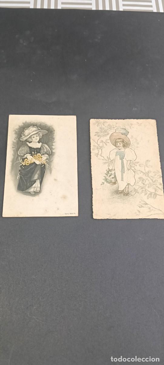Postales: Lote de 2 antiguas tarjetas postales de ilustraci&oacute;n infantil (Belle &Eacute;poque - Circa 1900-1910)
