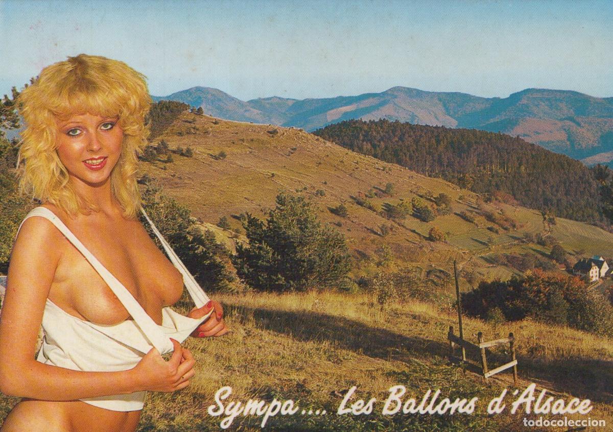 Postales: France Grand Est Femme Blonde D&eacute;nud&eacute;e Paysage les Ballons D *YAE870