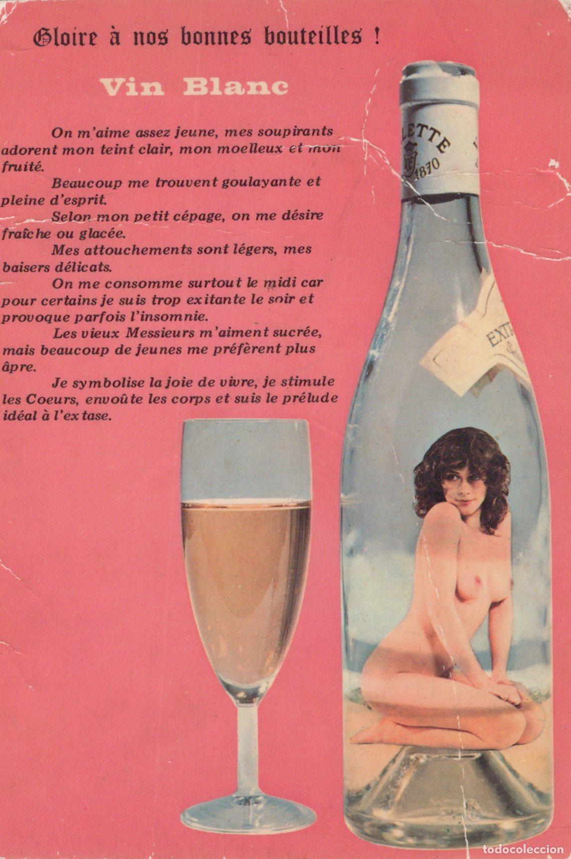 Postales: France Paris &Icirc;le de Publicit&eacute; Vin Blanc Nu F&eacute;minit&eacute; Post&eacute;e *YAG111