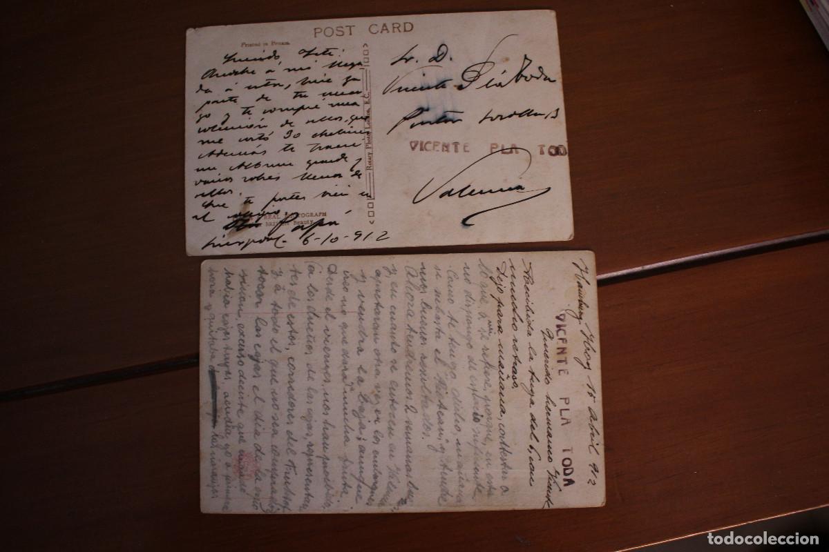 Postales: Dos postales antiguas de 1912. - Foto 2