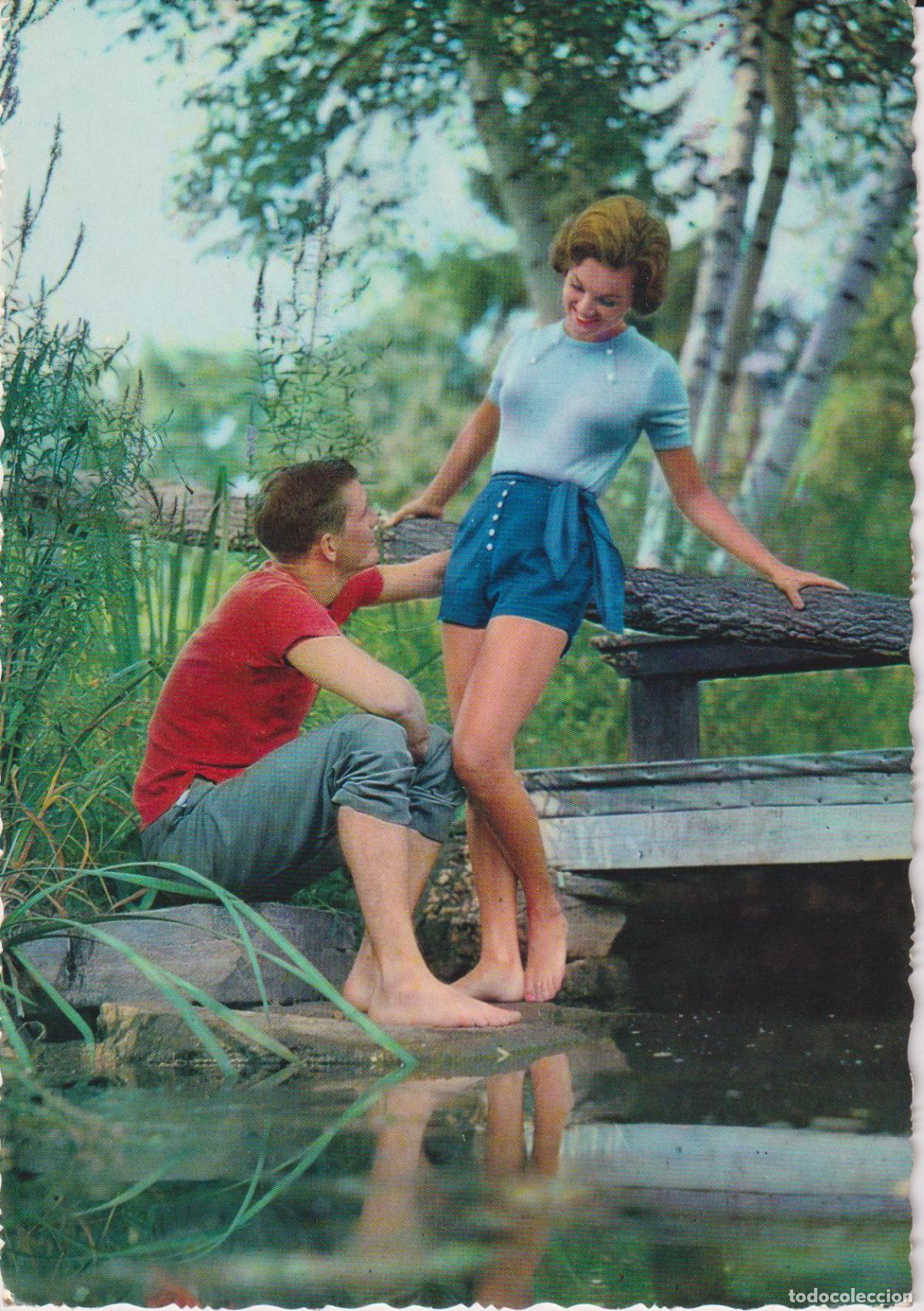 Postales: POSTAL ROMANTICA A&Ntilde;OS 50/60, PAREJA EN EL RIO - EDITA CYZ 6564 &ndash; CIRCULADA 1964