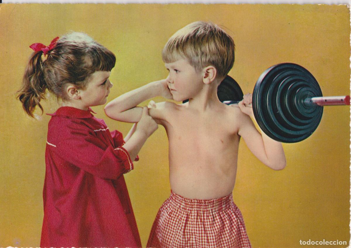 Postales: POSTAL A&Ntilde;OS 50/60, NI&Ntilde;OS EN EL GIMNASIO &ndash; CECAMI 318 &ndash; ESCRITA
