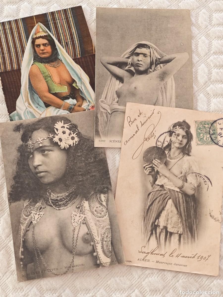 Postales: 4 Postales Eroticas Desnudas Argelia Marruecos T&uacute;nez