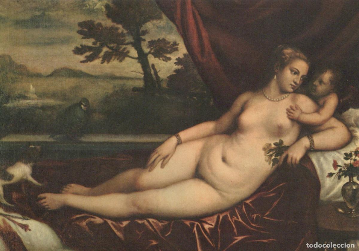 Postales: Italy Florence Uffizi Gallery Titian Lying Venus Nude Painting Unposted *YAV078