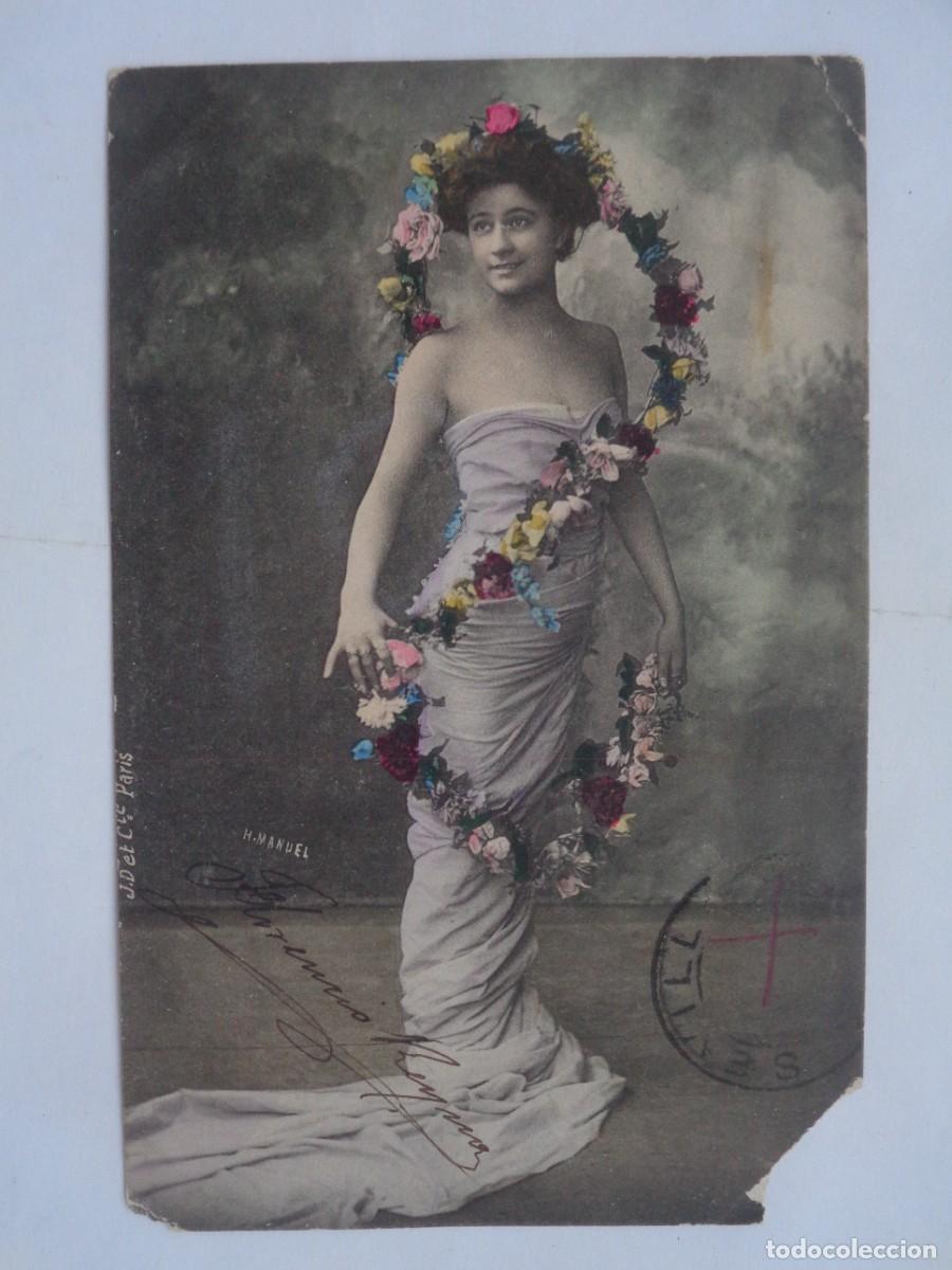 Postales: PRECIOSA POSTAL CON CHICA , COLOREADA DE FINES DEL SIGLO XIX O PRINCIPIOS DEL XX