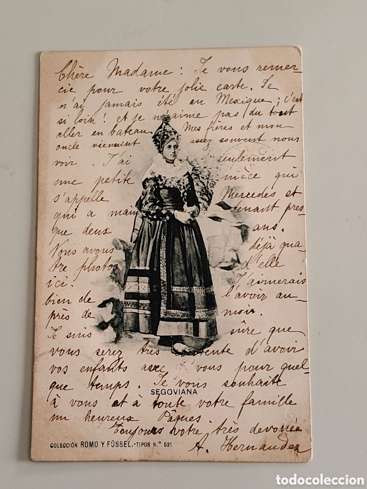 Postales: Tarjeta Postal Segoviana Hauser y Menet colecci&oacute;n Romo y Fussel Tipos n&ordm; 521 Dorso sin dividir