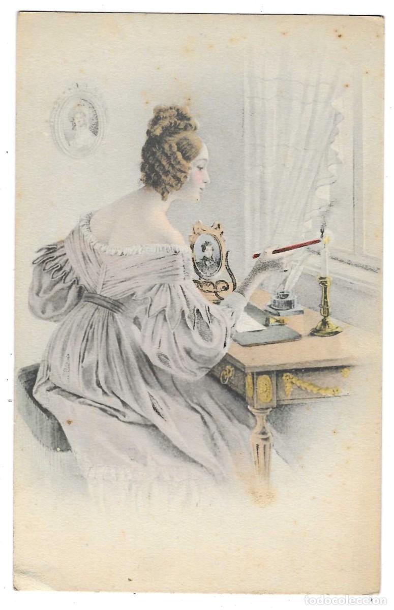 Postales: Postal Italia. Mujer en escritorio. ref. 7-galan3