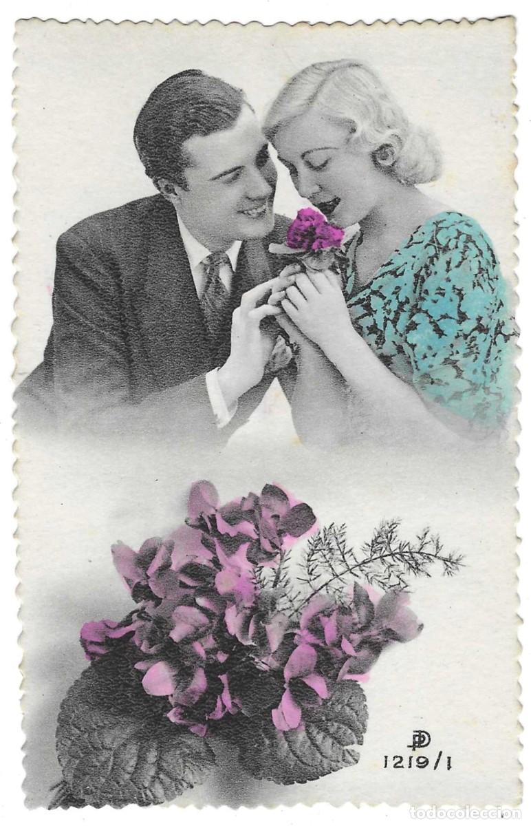 Postales: Postal Pareja y Flor. ref. 7-galan8