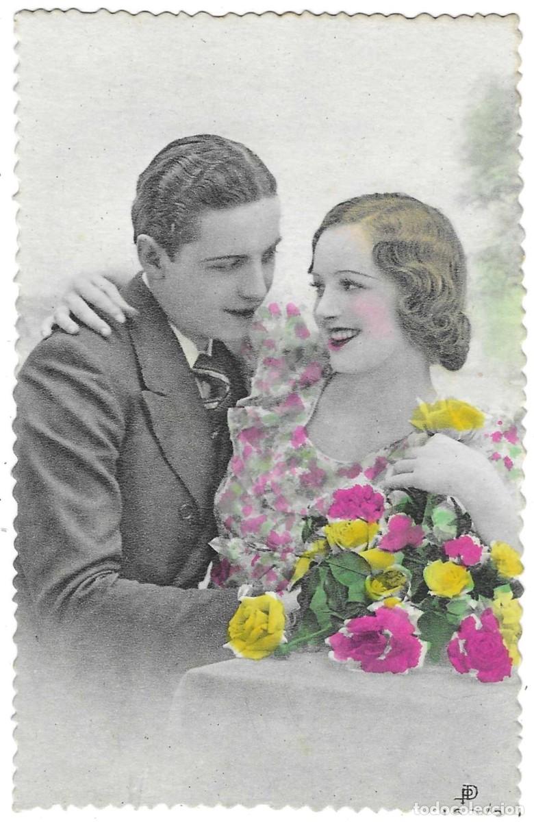 Postales: Postal Pareja y Flores. ref. 7-galan10