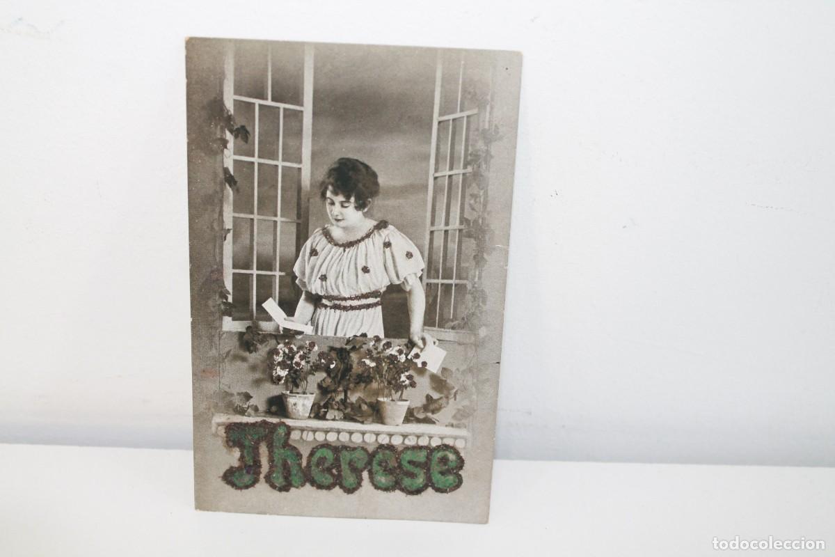 Postales: POSTAL ANTIGUA DE FANTASIA NOMBRE THERESE FOTOGRAFIA ART NOUVEAU CIRCA 1910 ED. H.L.B. 0295